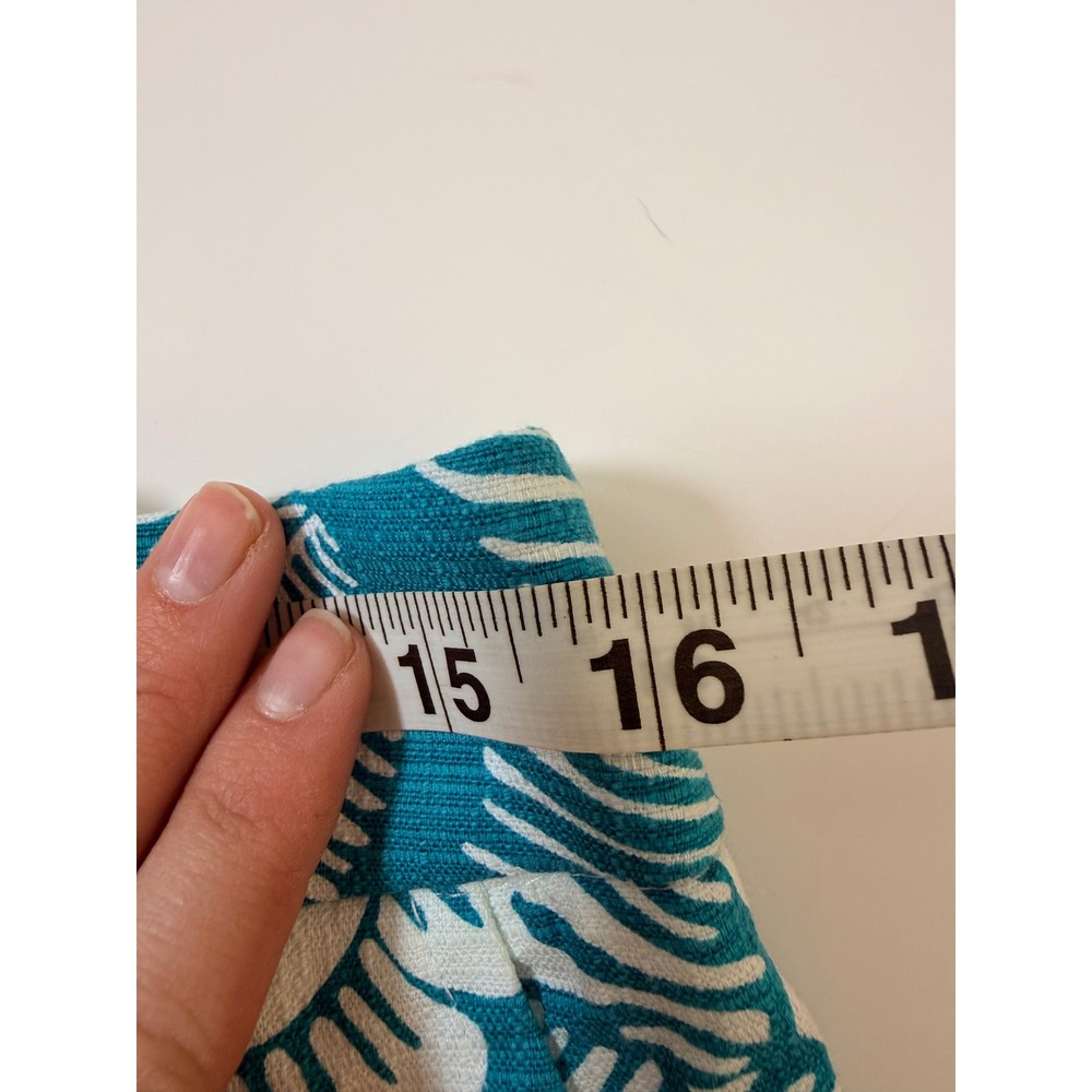 Trina Turk Corbin 2 Shorts Womens 6 Teal White New Floral Pineapple‎ Tropical - Picture 6 of 7